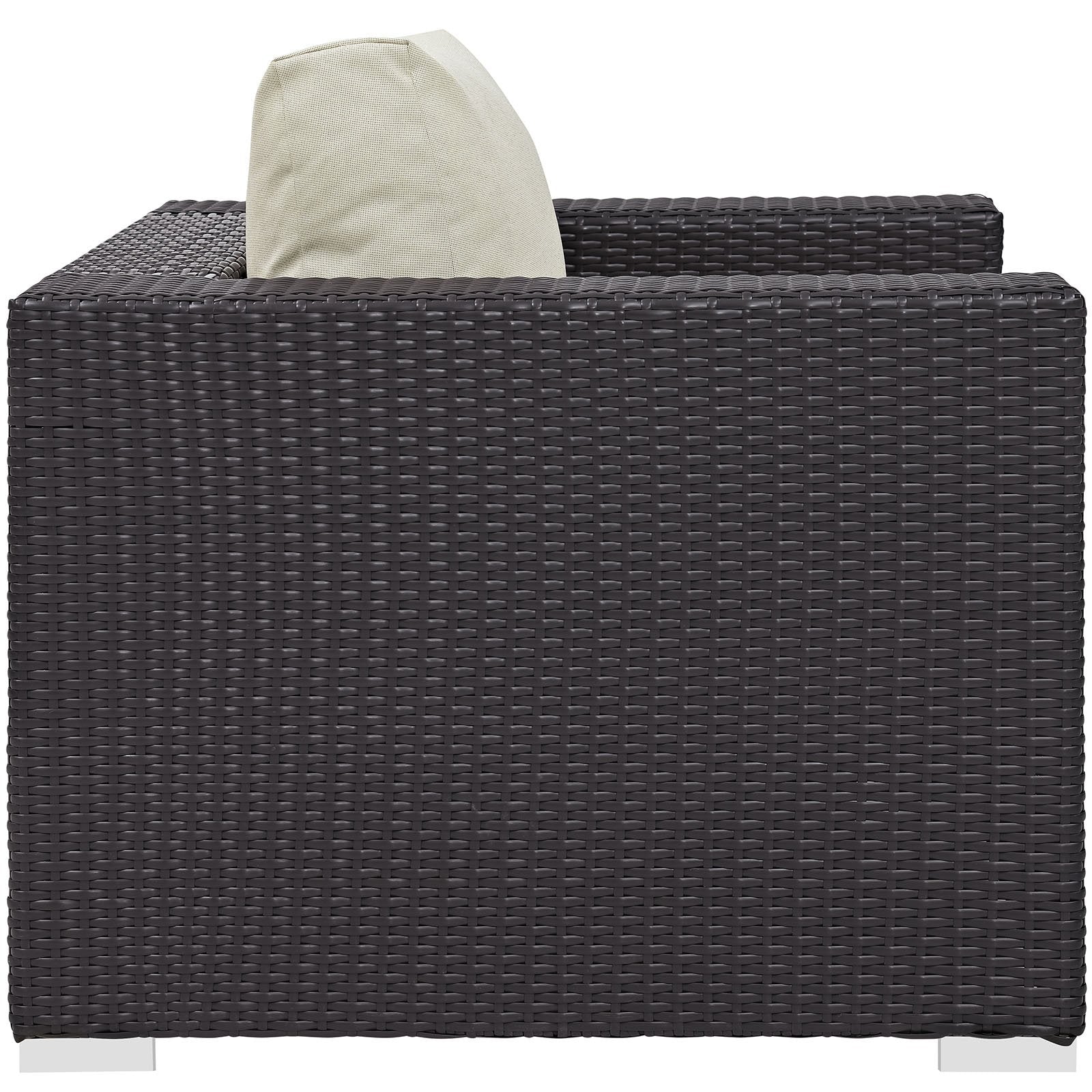 Patio Furniture Sets | Convene Outdoor Sectional | Versatile Arm Chair | All-Weather Cushions | Espresso Beige | casafoyer.myshopify.com