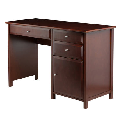 DESK | Ergode Delta Office Desk | Sleek & Modern Design | Walnut Finish | Drawers & Cabinet for Organization | Composite Wood | Easy Assembly | 30.7H x 47.2W x 20.2D | casafoyer.myshopify.com