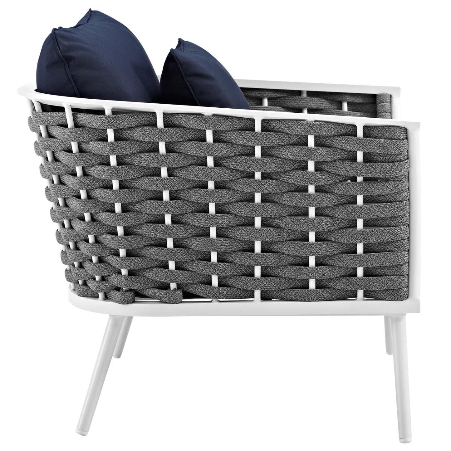 kitchen and dining room sets | CasaFoyer Stance Outdoor Collection | Modern Design | Waterproof Cushions | Durable Aluminum Frame | Includes Side Table & Armchairs | casafoyer.myshopify.com