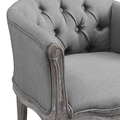 home office desk chairs | CasaFoyer Crown Vintage French Upholstered Accent Chair | Luxurious Elegance | Fluted Wood Frame | Cabriole Legs | Plush Foam Seat | Button Tufting | Weathered Vintage French Aesthetic | Supports 331 lbs | Foot Pads | Fully Assembled | casafoyer.myshopify.com