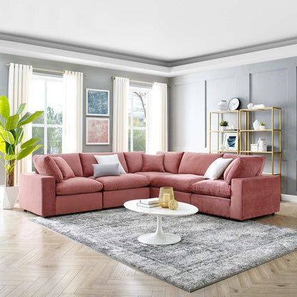 kitchen and dining room sets | CasaFoyer Commix | Luxurious Sectional Sofa | Stain-Resistant Velvet | Down Feather Cushions | Solid Wood Construction | 5-Piece Set | casafoyer.myshopify.com