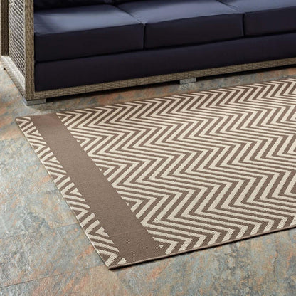 area rugs | CasaFoyer Optica Chevron With End Borders 8x10 Indoor/Outdoor Area Rug | Durable, Soft, Fade & Stain Resistant | Perfect for High-Traffic Areas | Beige | casafoyer.myshopify.com