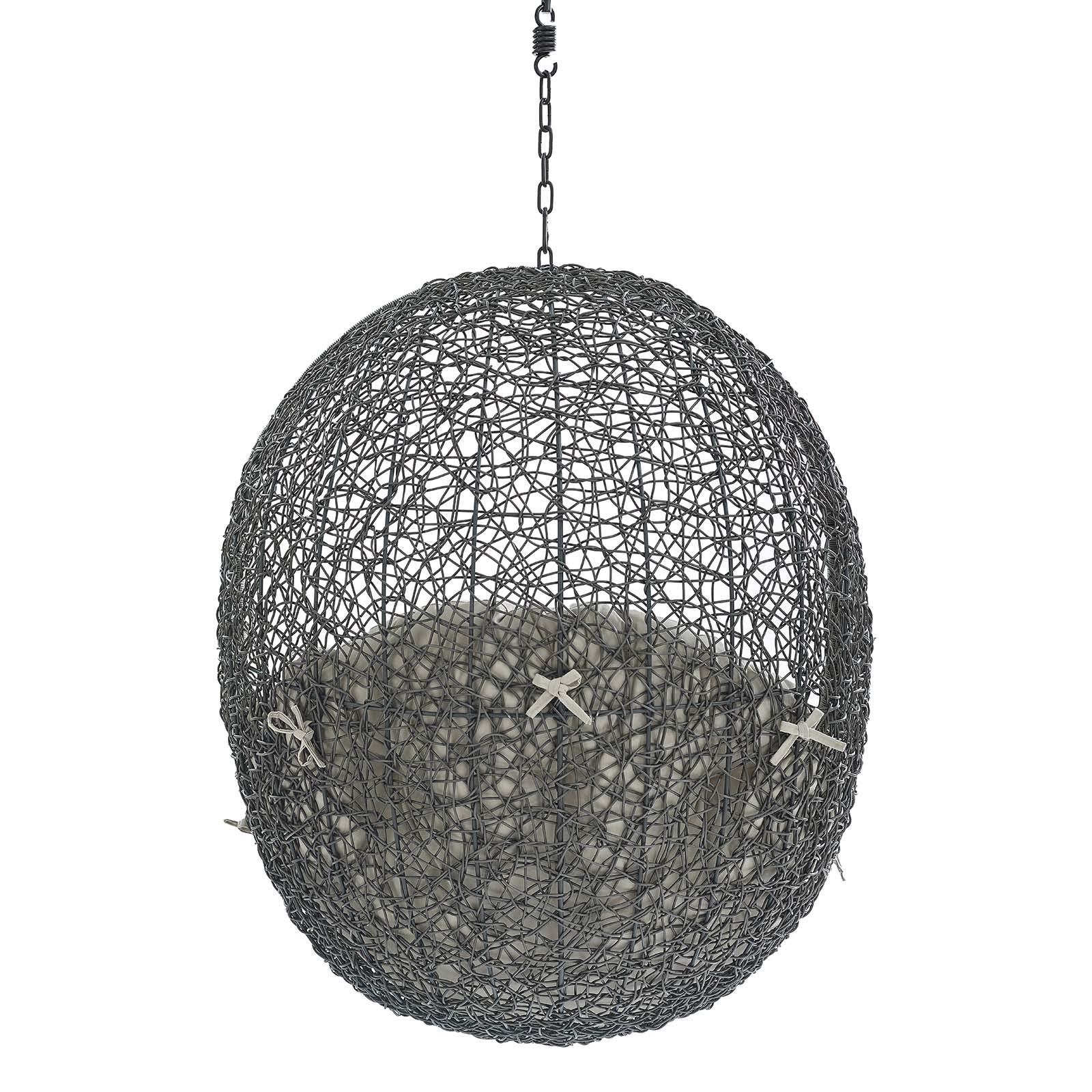 porch swings | Ergode Hide Outdoor Patio Swing Chair | Exotic Island Tranquility | Synthetic Rattan Weave | Sunbrella Cushion | Powder-Coated Steel Frame | Adjustable Chain | Weather Resistant | UV Protection | Gray Beige | casafoyer.myshopify.com
