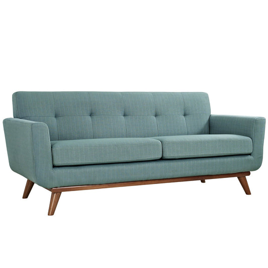 Sofa & chair Sets | Engage Loveseat | Cozy Lounge Experience | Gentle Curves, Dual Cushions | Tufted Buttons, Cherry Wood Legs | Perfect for Relaxation, Conversations | casafoyer.myshopify.com