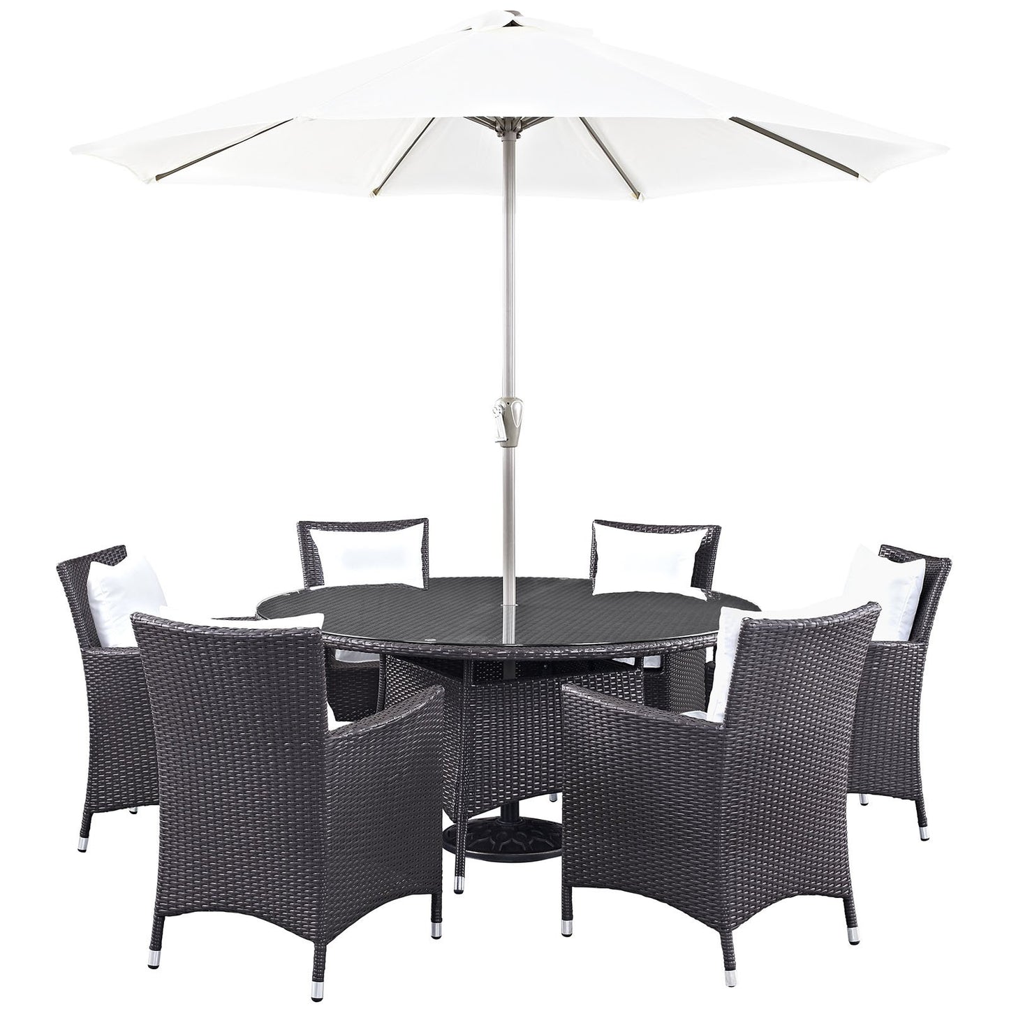 kitchen and dining room sets | CasaFoyer Convene Outdoor Sectional Series | Weather-Resistant Patio Dining Set with Umbrella, Table, and Chairs | casafoyer.myshopify.com