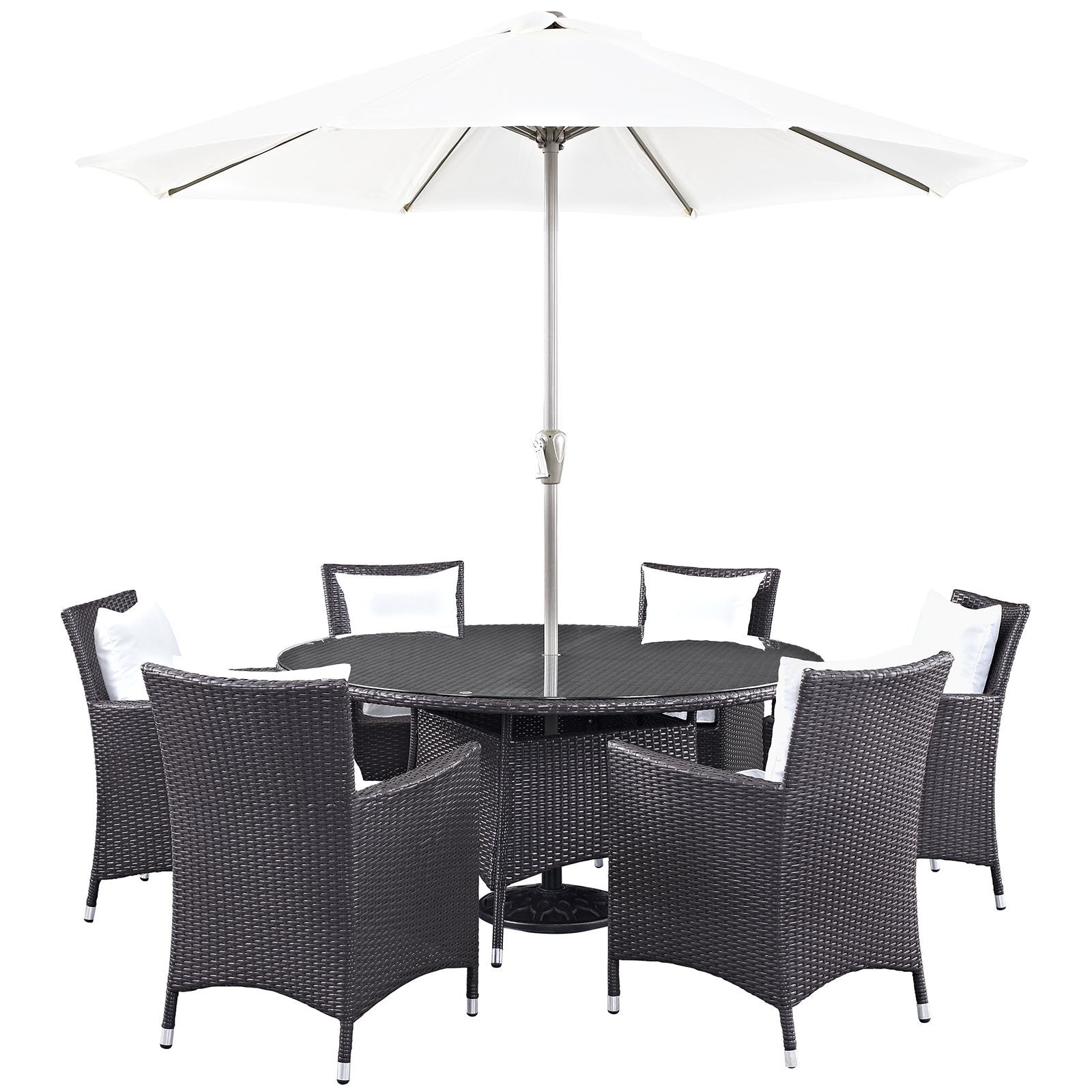 kitchen and dining room sets | CasaFoyer Convene Outdoor Sectional Series | Weather-Resistant Patio Dining Set with Umbrella, Table, and Chairs | casafoyer.myshopify.com