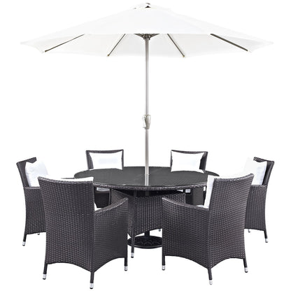 kitchen and dining room sets | CasaFoyer Convene Outdoor Sectional Series | Weather-Resistant Patio Dining Set with Umbrella, Table, and Chairs | casafoyer.myshopify.com