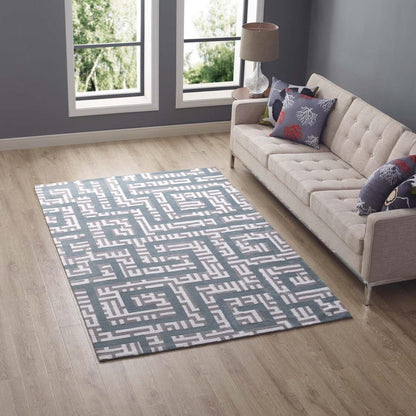Carpet & Rugs | CasaFoyer Nahia Geometric Maze Area Rug | Modern Design | Soft Polyester Microfiber | Durable Jute Bottom | Stain-Resistant | Non-Shedding | 5x8 Size | casafoyer.myshopify.com