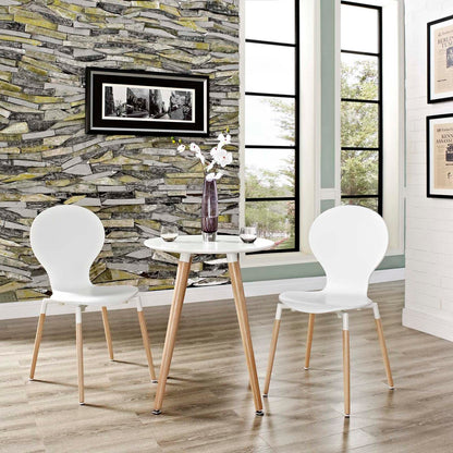 home office desk chairs | CasaFoyer Circular Journey of Life | Path Dining Chair Set of 2 - White | Fiberboard Frame | Sturdy Beech Wood Legs | Stimulating Discussions & Innovative Concepts | casafoyer.myshopify.com