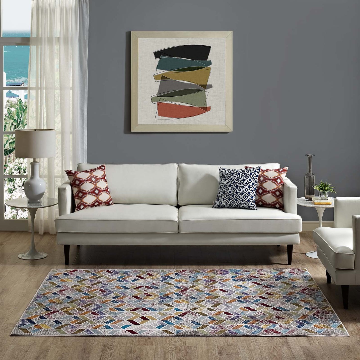 Carpet & Rugs | CasaFoyer Laleh Geometric Mosaic Area Rug | Modern Design | Durable Polypropylene | Non-Shedding | Stain-Resistant | 4x6 Size | casafoyer.myshopify.com