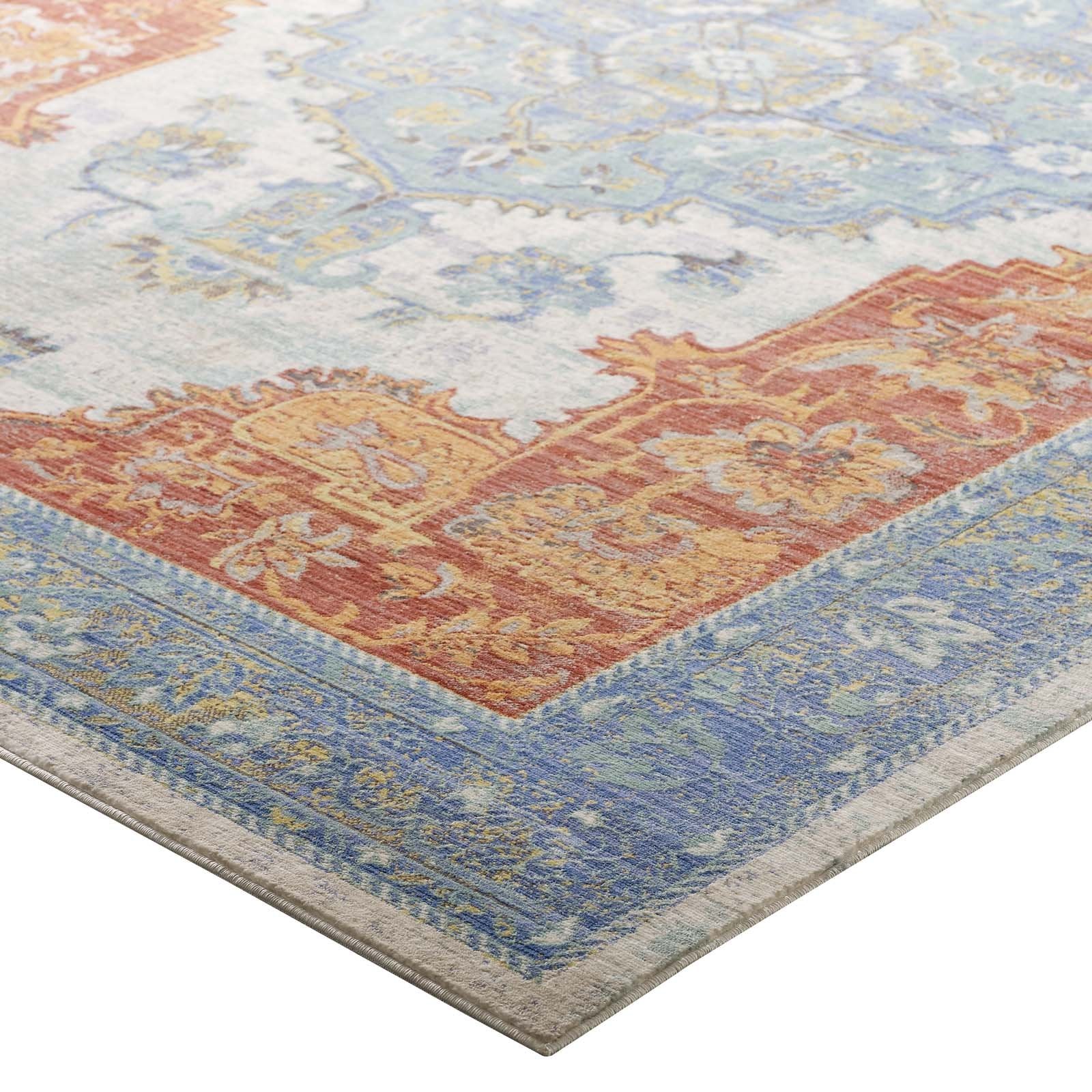 Carpet & Rugs | CasaFoyer Citlali Distressed Southwestern Aztec Area Rug | Vibrant Design | Stain Resistant | Easy to Maintain | Durable & Long-Lasting | 4x6 Size | casafoyer.myshopify.com