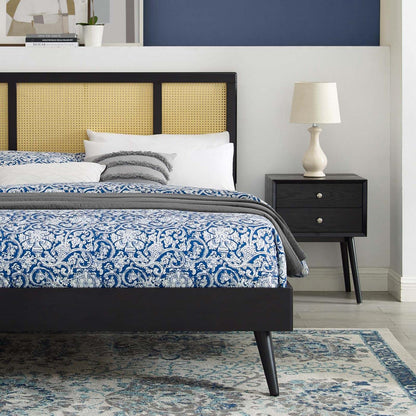 Bed | CasaFoyer Kelsea Woven Cane Rattan Wood King Platform Bed | Retro Design | Natural Aesthetics | High-Quality Wood | Sturdy Construction | No Box Spring Needed | Easy Assembly | King Size | casafoyer.myshopify.com