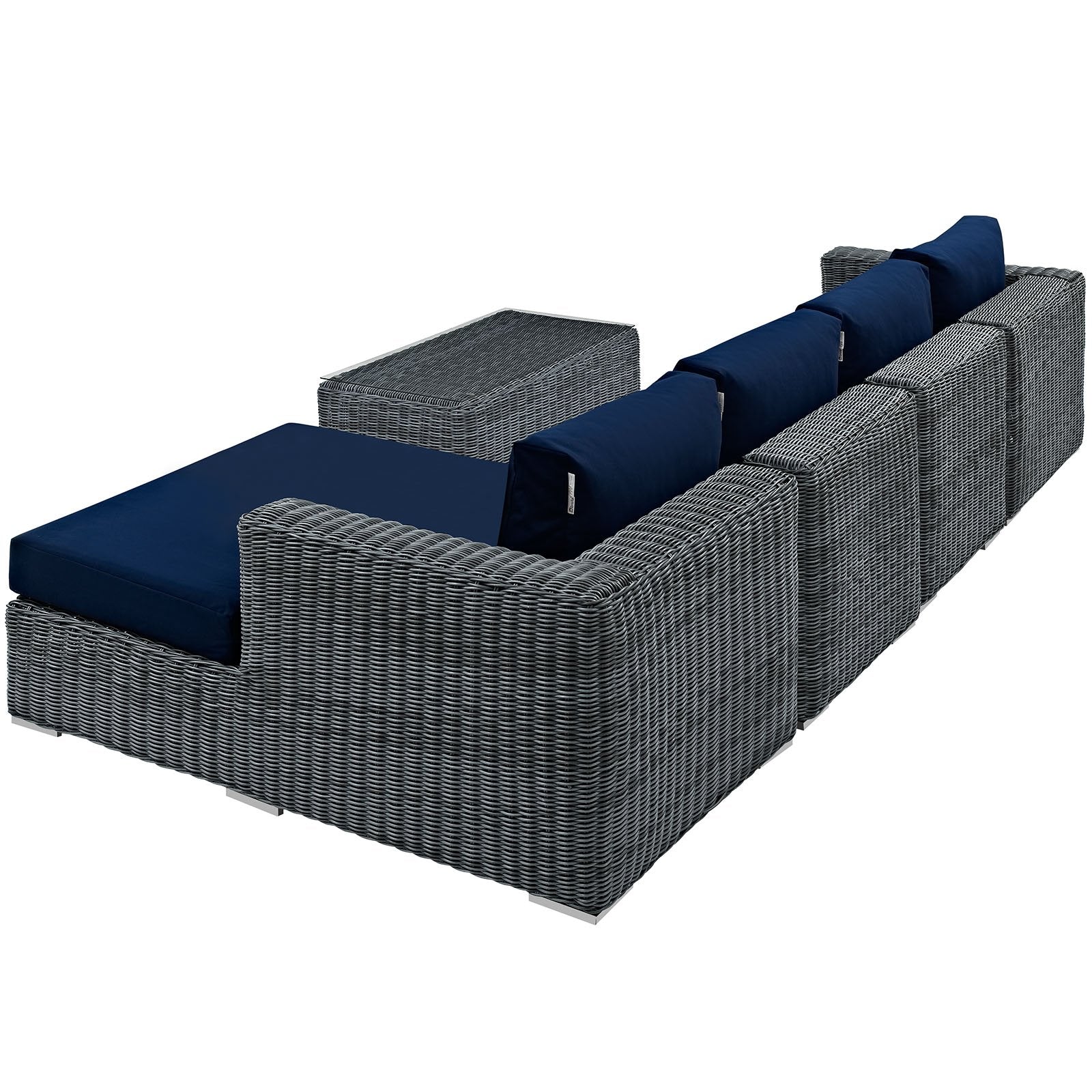 kitchen and dining room sets | CasaFoyer Summon Outdoor Patio Sectional Sofa Set | 5 Piece | Sunbrella Fabric | Two-Tone Rattan | Aluminum Frame | Coffee Table | Ideal for Patio, Backyard, Poolside | casafoyer.myshopify.com