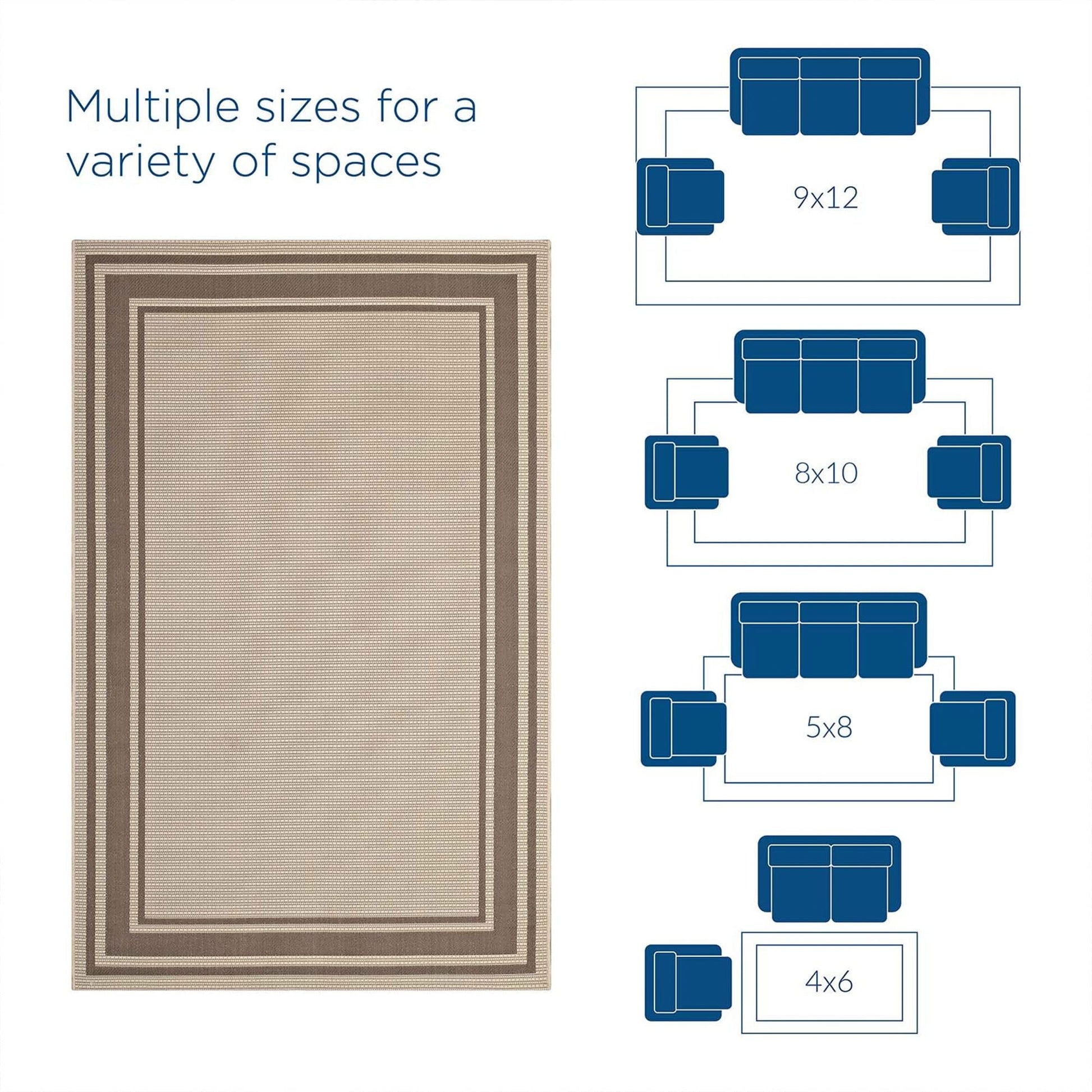 Carpet & Rugs | CasaFoyer Rim Solid Border Borderline Indoor/Outdoor Area Rug | Elegant Design | Durable & Soft Polypropylene | Fade & Stain Resistant | All-Weather | 5x8 Size | casafoyer.myshopify.com