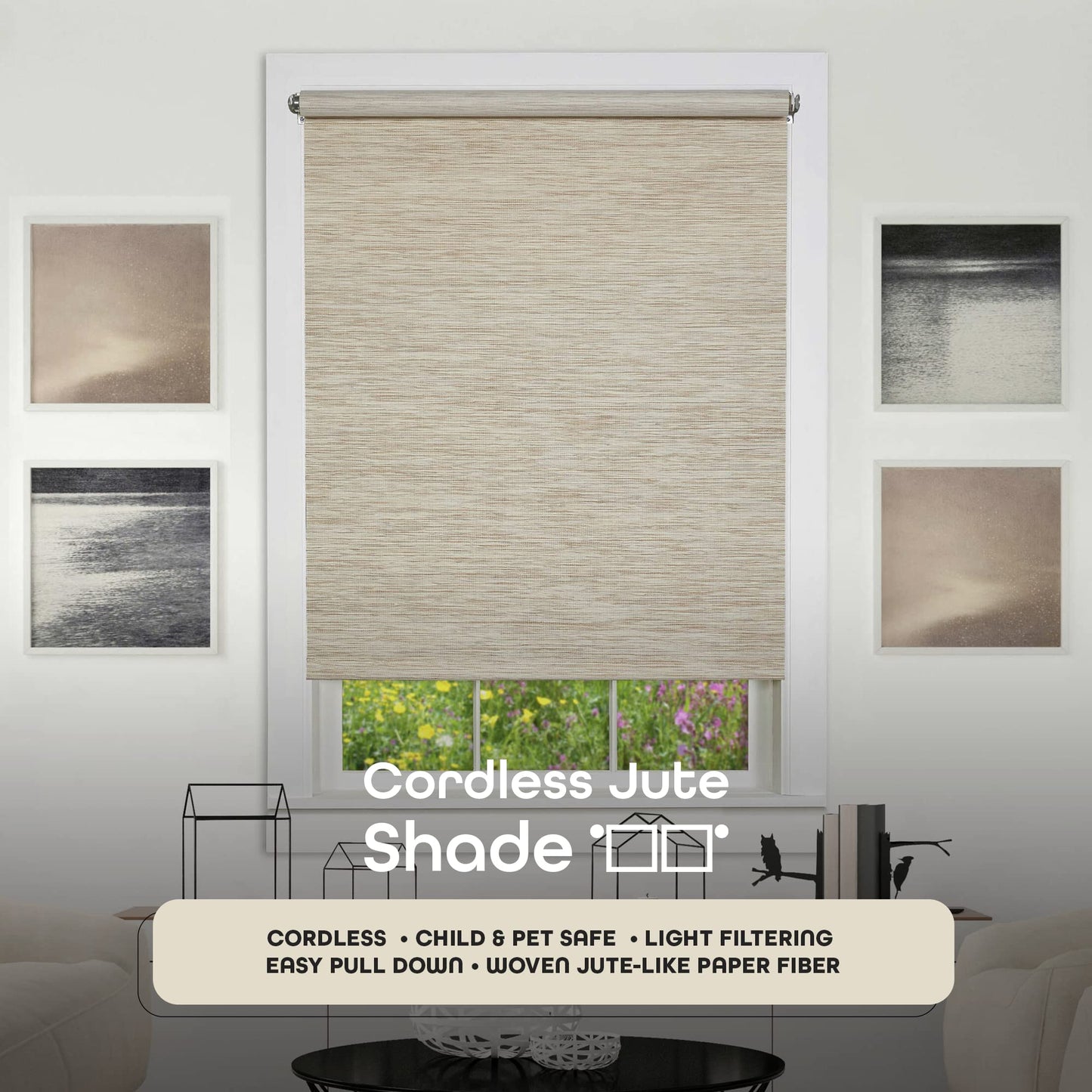 window treatment roller shades | CasaFoyer Cords Free Tear Down Room Darkening Window Shade | Customizable | Easy to Clean | Durable Micro-Ridged Vinyl | 55x72 Ivory | casafoyer.myshopify.com