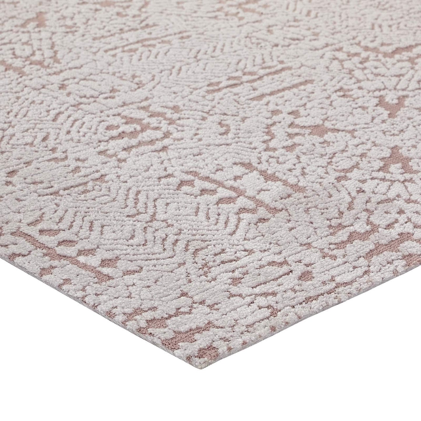 Carpet & Rugs | CasaFoyer Javiera Contemporary Moroccan Area Rug | Modern Design | Soft Polyester Microfiber | Durable Jute Bottom | Non-Shedding | Stain-Resistant | Easy to Clean | 5x8 | Ivory & Cameo Rose | casafoyer.myshopify.com