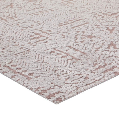 Carpet & Rugs | CasaFoyer Javiera Contemporary Moroccan Area Rug | Modern Design | Soft Polyester Microfiber | Durable Jute Bottom | Non-Shedding | Stain-Resistant | Easy to Clean | 5x8 | Ivory & Cameo Rose | casafoyer.myshopify.com