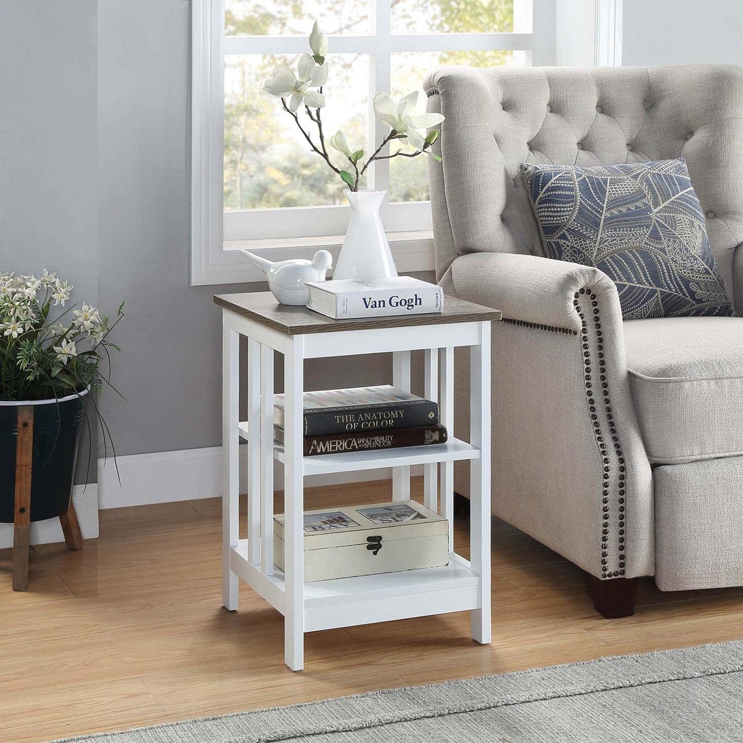 TABLE | Mission End Table with Shelves by Ergode | Sleek Surface Top | Extra Storage | Durable Construction | Perfect for Living Areas | Mission Collection | casafoyer.myshopify.com