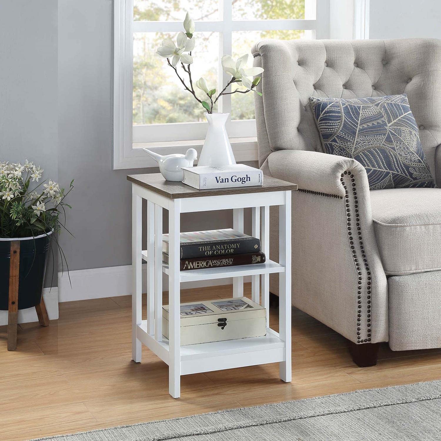 TABLE | Mission End Table with Shelves by Ergode | Sleek Surface Top | Extra Storage | Durable Construction | Perfect for Living Areas | Mission Collection | casafoyer.myshopify.com