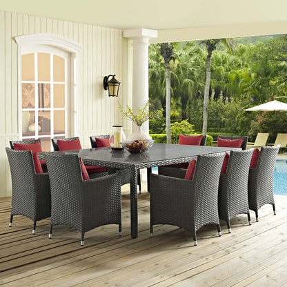 kitchen and dining room sets | CasaFoyer Sojourn Outdoor Patio Furniture Set | 11 Piece Dining Collection | Sunbrella Cushions | Synthetic Rattan Weave | Aluminum Frame | casafoyer.myshopify.com
