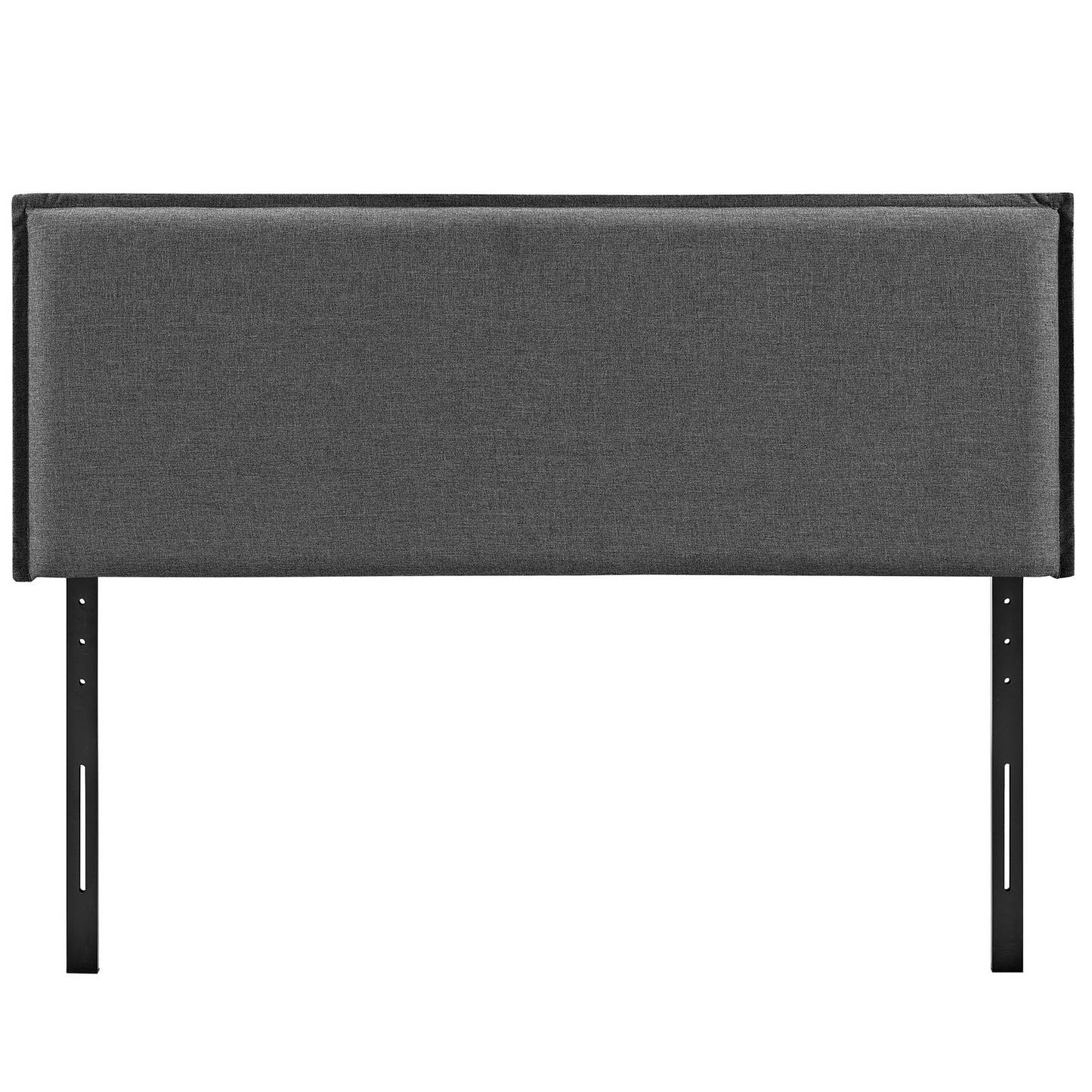 Bed | CasaFoyer  Camille Fabric Upholstered Full Headboard | French Seam Upholstery | Soft Linen Fabric | Solid Wood Frame | Adjustable Legs | Dense Foam Padding | Suitable for Full Beds | Gray | casafoyer.myshopify.com