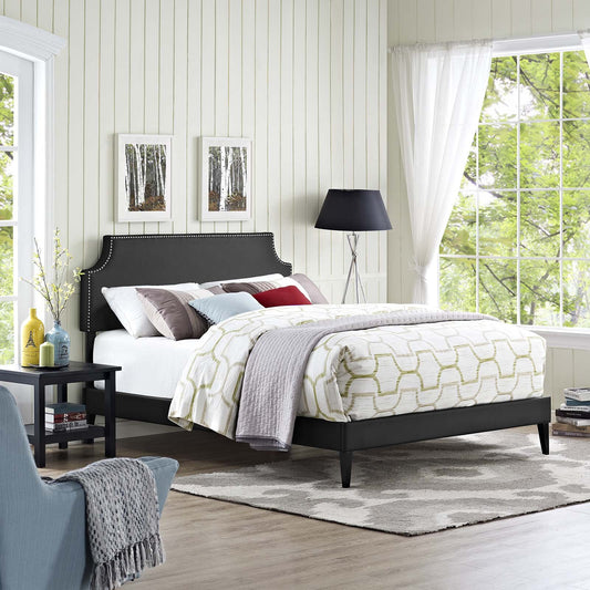 adjustable bed bases | CasaFoyer Corene Full Vinyl Platform Bed | Tapered Legs - Black | Solid Wood Frame | Sleek Vinyl Upholstery | No Box Spring Needed | Compatible with Memory Foam Mattresses | Ideal for Modern Bedrooms | casafoyer.myshopify.com
