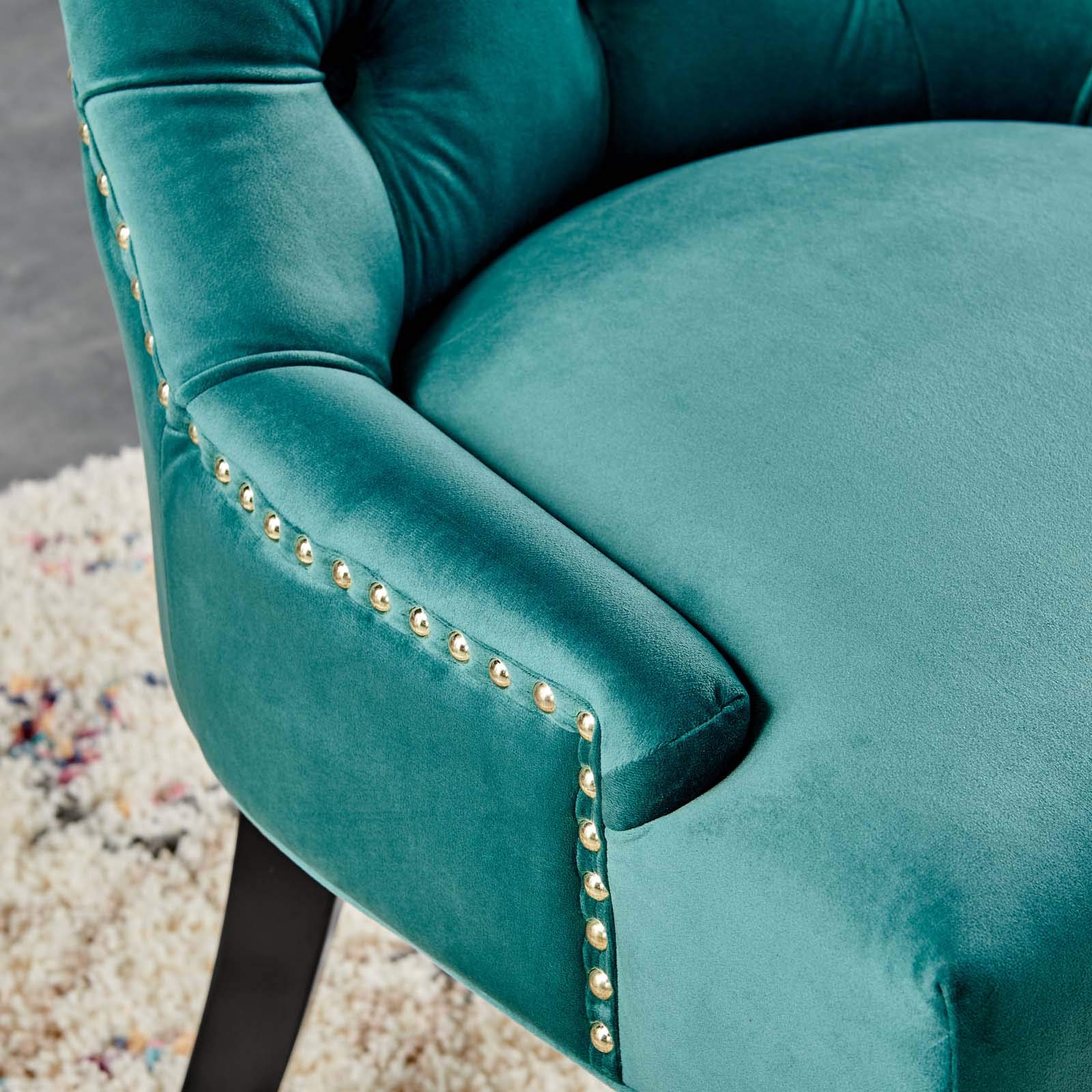 home office desk chairs | CasaFoyer Regent Tufted Button Upholstered Performance Velvet Dining Chair | Set of 2 | Teal | casafoyer.myshopify.com