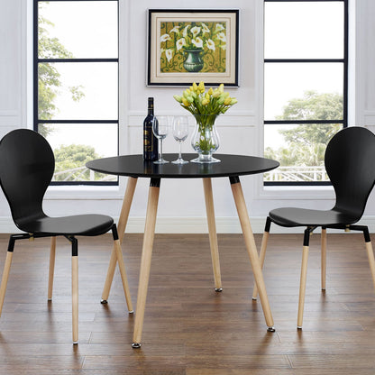 patio dining tables | CasaFoyer Track Circular Dining Table | Minimalist Modern Design | Sturdy Beechwood Legs | Sleek Veneer Top | Versatile & Stylish | Dynamic Atmosphere | casafoyer.myshopify.com