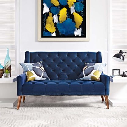 sofas | CasaFoyer Peruse Arm Performance Velvet Loveseat | Luxurious Tufted Buttons | Stain-Resistant Upholstery | Foam Padded | Solid Wood Legs | Antique Nailhead Detail | Ideal for Modern Homes | casafoyer.myshopify.com