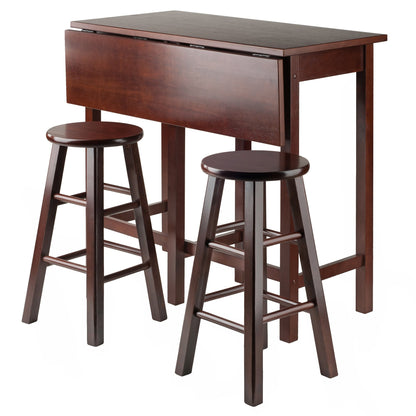 childrens table and chair sets | CasaFoyer Versatile High Table Set | Foldable Leaf | 2 Square Leg Stools | Space-Saving | Functional | Antique Walnut Finish | Easy Assembly | 39.37W x 30D x 35.43H | casafoyer.myshopify.com