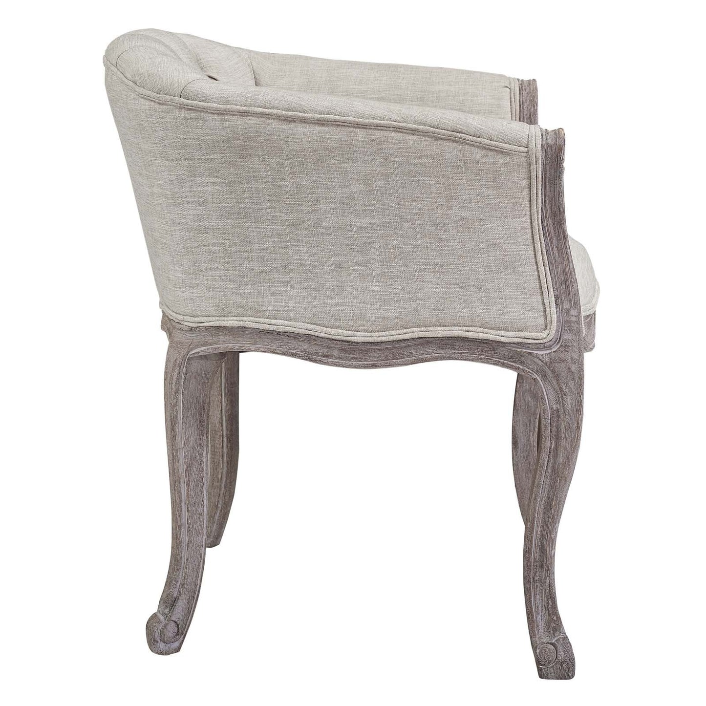 home office desk chairs | CasaFoyer Crown Vintage French Upholstered Accent Chair | Luxurious Elegance | Fluted Wood Frame | Cabriole Legs | Plush Foam Upholstery | Button Tufting | Beige | casafoyer.myshopify.com