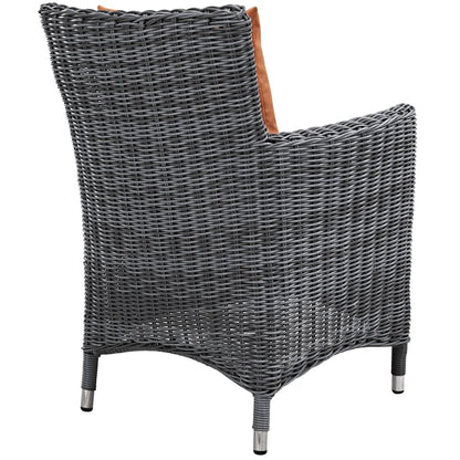kitchen and dining room sets | CasaFoyer Summon Outdoor Patio Dining Table Set | Two-Tone Rattan Weave | Sunbrella Cushions | UV Protection | Powder-Coated Aluminum Frame | 7-Piece Dining Set | casafoyer.myshopify.com