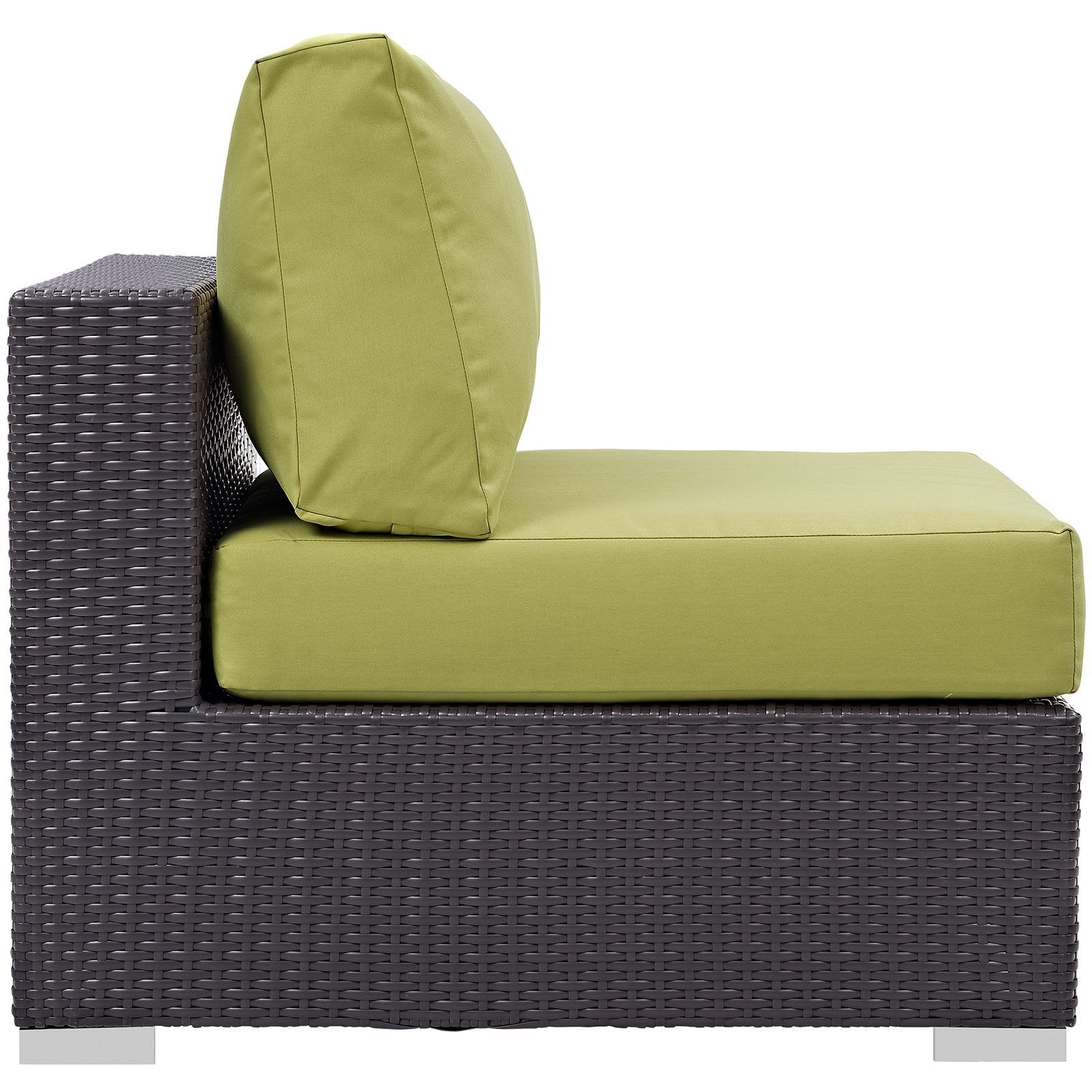 executive chairs | CasaFoyer Convene Outdoor Sectional | Durable Rattan Armless Patio Chair | All-Weather Cushions | Espresso Peridot | casafoyer.myshopify.com