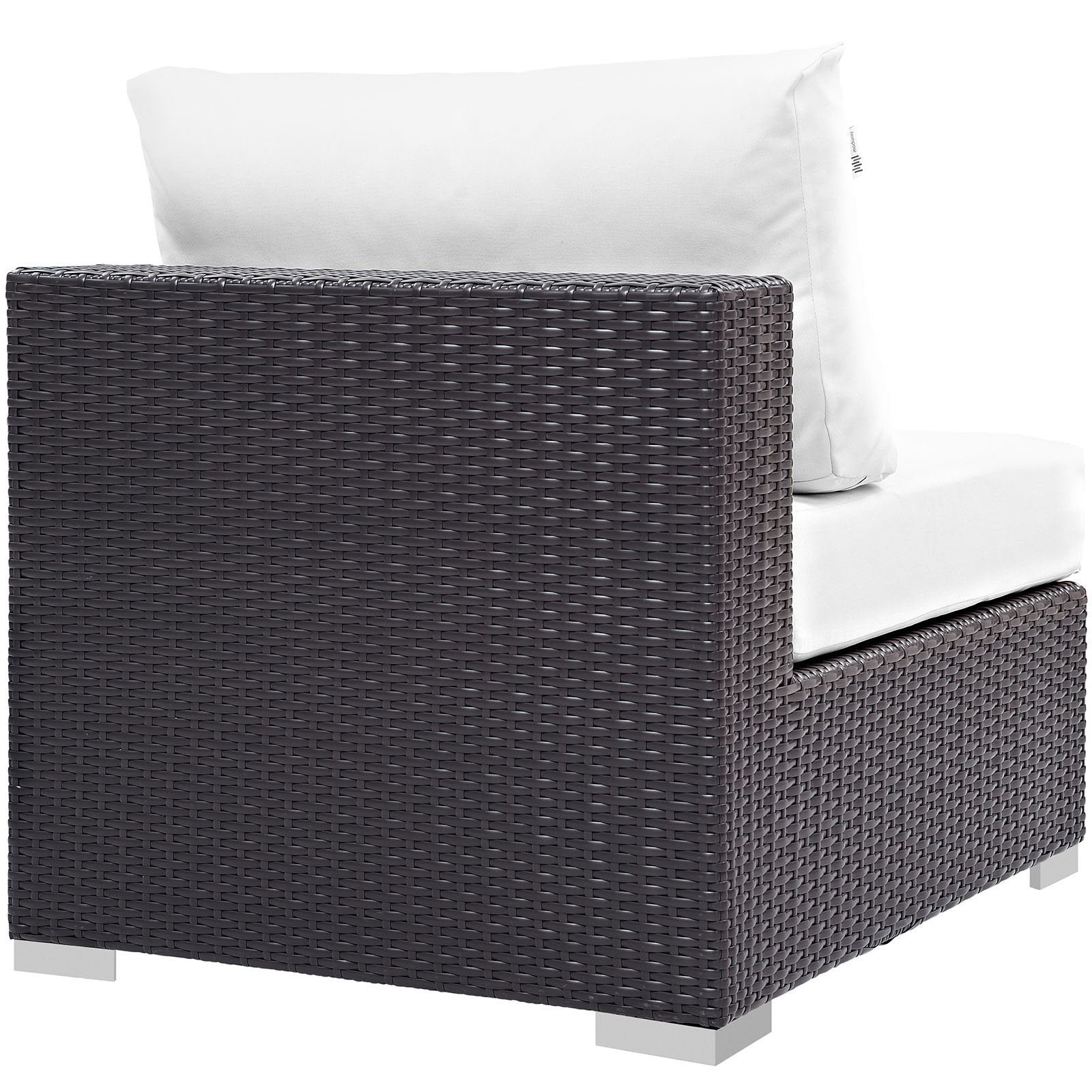 Patio Furniture Sets | Convene Outdoor Sectional Armless Patio Chair | Durable Rattan Weave | All-Weather Cushions | Versatile Design | casafoyer.myshopify.com