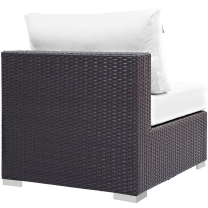 Patio Furniture Sets | Convene Outdoor Sectional Armless Patio Chair | Durable Rattan Weave | All-Weather Cushions | Versatile Design | casafoyer.myshopify.com