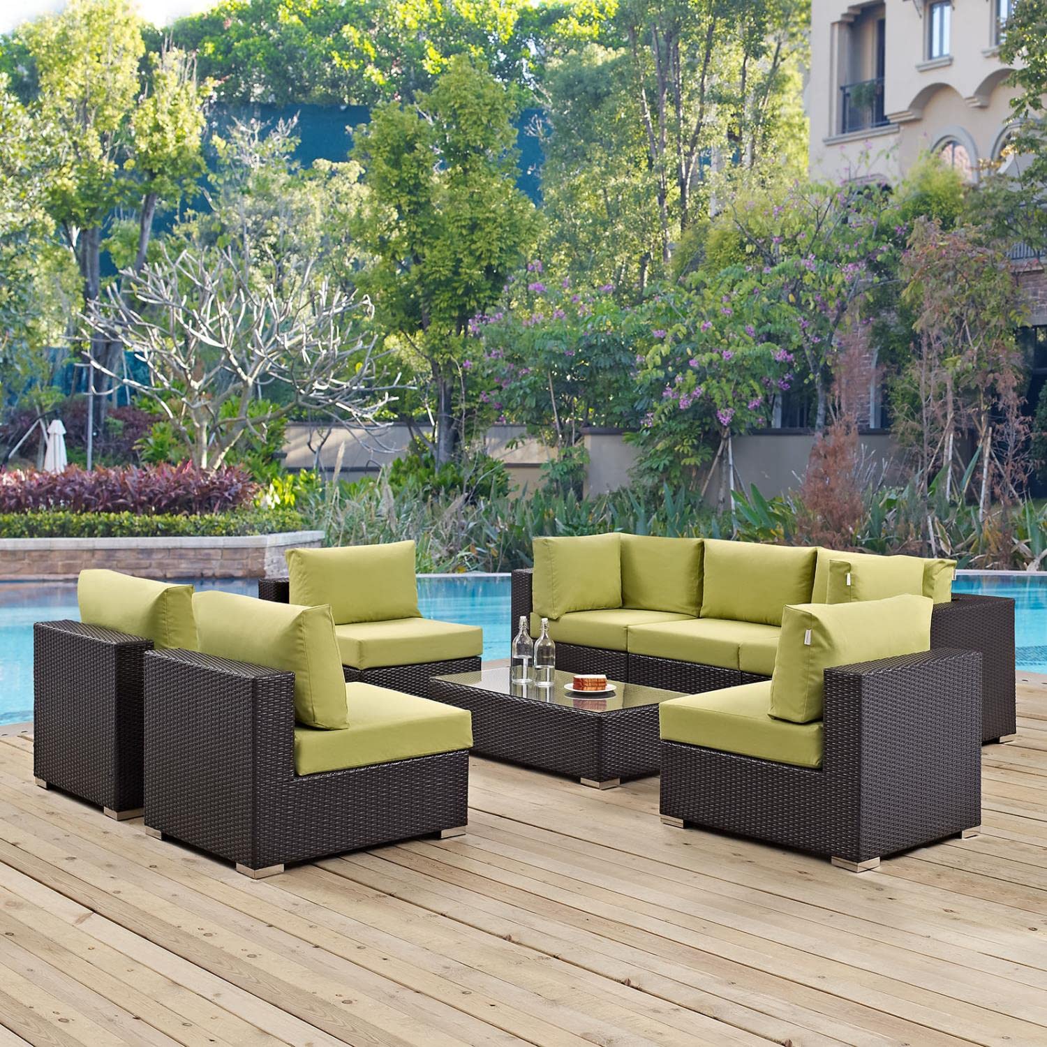 kitchen and dining room sets | CasaFoyer Convene Outdoor Sectional Set | Durable Rattan Weave | Weather-Resistant Cushions | 8-Piece Patio Furniture | casafoyer.myshopify.com