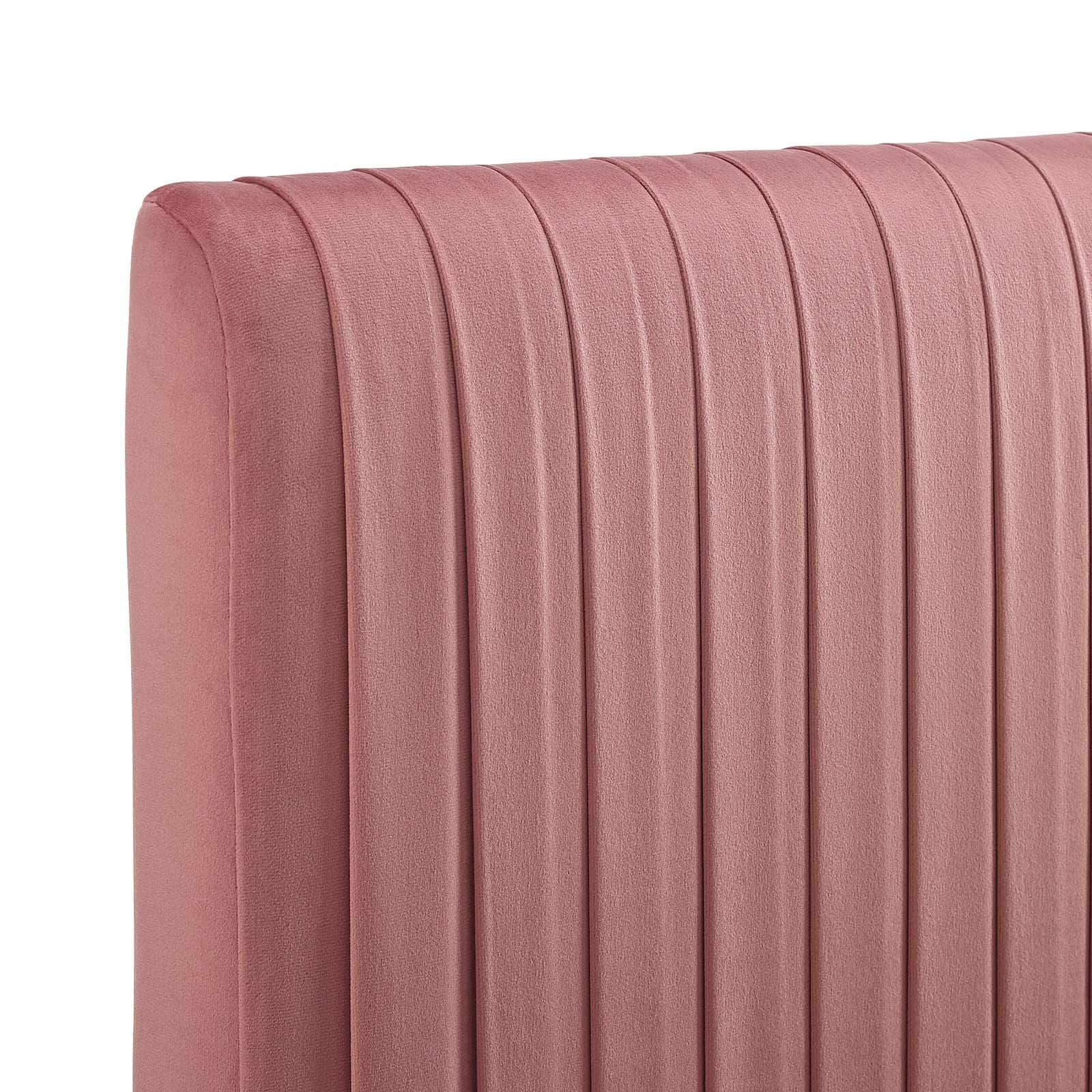 Bed | CasaFoyer Eloise Channel Tufted Performance Velvet Full/Queen Headboard | Vintage Modern Elegance | Art Deco Style | Stain-Resistant Upholstery | Height-Adjustable | casafoyer.myshopify.com