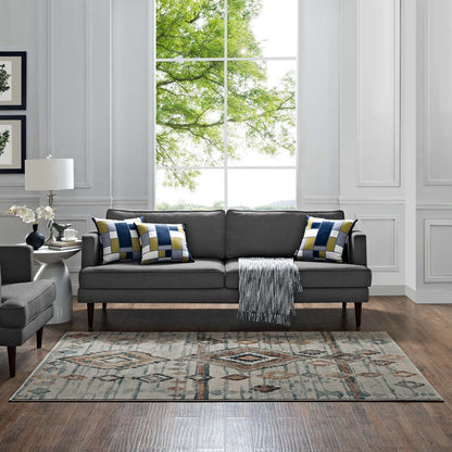 Carpet & Rugs | CasaFoyer Jenica Distressed Moroccan Tribal Abstract Diamond Area Rug | Durable | Stain Resistant | 5x8 Size | Silver Blue/Beige/Brown | casafoyer.myshopify.com