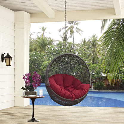 porch swings | Ergode Hide Outdoor Patio Swing Chair | Tranquil Island Retreat | Synthetic Rattan Weave | All-Weather Cushion | Powder-Coated Steel Frame | Adjustable Chain | Weather & UV Resistant | Ideal for Indoor & Outdoor Spaces | casafoyer.myshopify.com