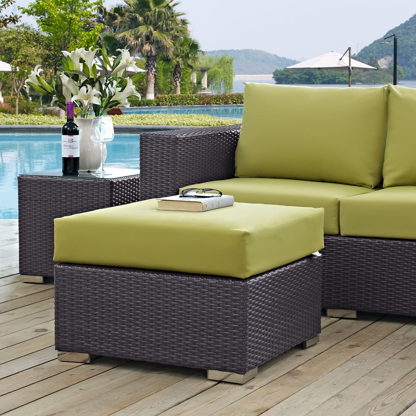 Ottoman | Convene Outdoor Sectional Ottoman | Durable Rattan Weave | All-Weather Cushions | Versatile & Stylish | Elevate Your Outdoor Experience | casafoyer.myshopify.com