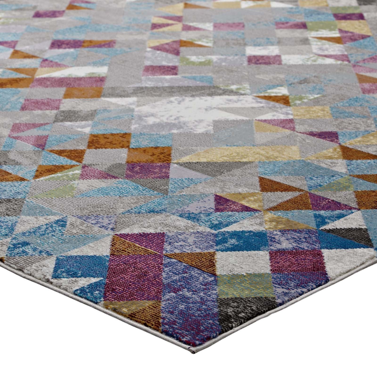 area rugs | CasaFoyer Lavendula Triangle Mosaic Area Rug | Geometric Pattern | Durable Polypropylene | Rubber Bottom | Stain-Resistant | 8x10 Size | casafoyer.myshopify.com