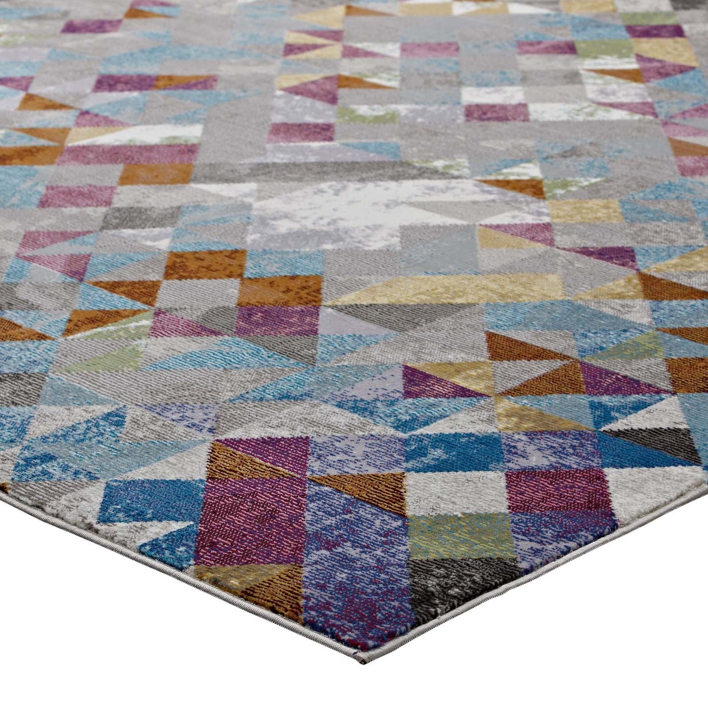 Carpet & Rugs | CasaFoyer Lavendula Triangle Mosaic Area Rug | Geometric Pattern | Durable Polypropylene | Rubber Bottom | Vibrant Design | Low Pile | Non-Shedding | Stain-Resistant | Easy to Maintain | 4x6 Size | casafoyer.myshopify.com