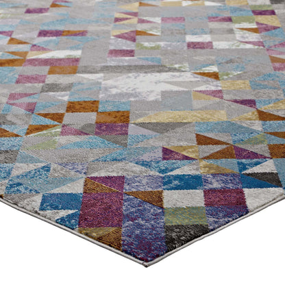 area rugs | CasaFoyer Lavendula Triangle Mosaic Area Rug | Geometric Design | Durable Polypropylene | Rubber Backing | Vibrant Triangle Pattern | Low Pile Weave | Stain-Resistant | Easy to Clean | 5x8 | Multicolored | casafoyer.myshopify.com