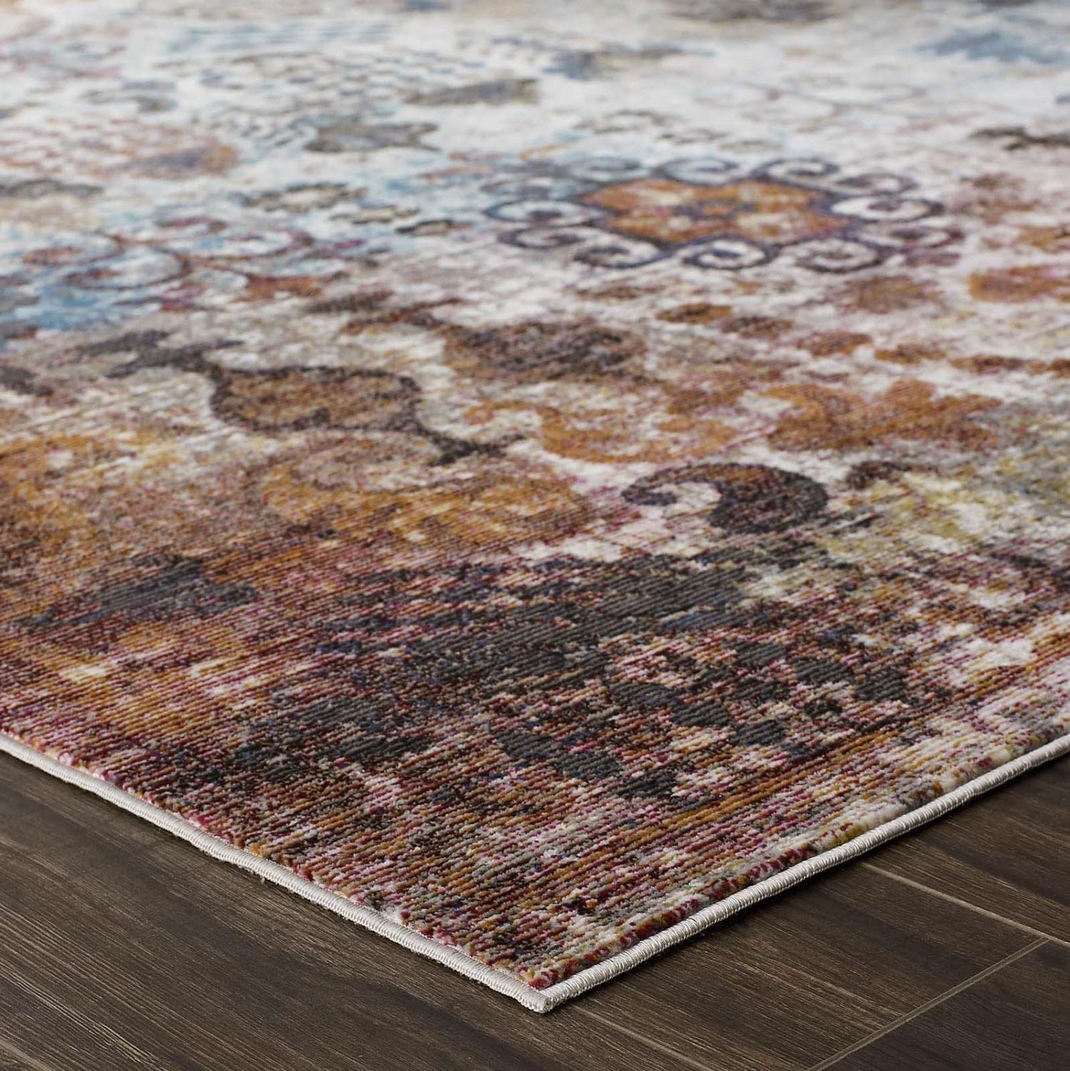 area rugs | CasaFoyer Tahira Transitional Distressed Vintage Floral Moroccan Trellis Area Rug | Durable & Soft Polypropylene | Stain Resistant | Gripping Rubber Bottom | 8x10 | casafoyer.myshopify.com