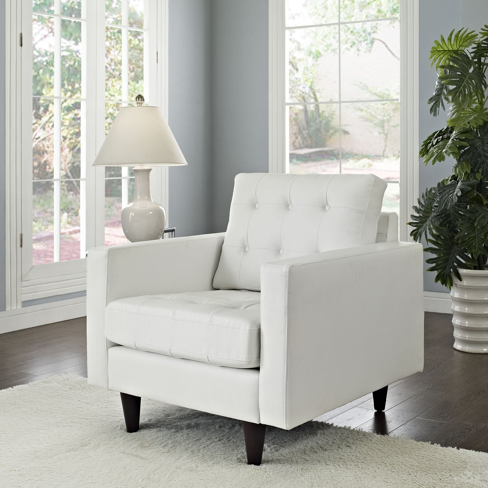 home office desk chairs | CasaFoyer Empress Leather Armchair | Exquisite Design | Tufted Buttons | Luxurious Cushions | Elegant Armrests | Solid Wood Legs | Floor Protection | White | casafoyer.myshopify.com