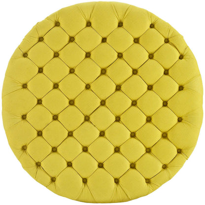 ottomans | CasaFoyer Amour Round Ottoman | Chic & Sophisticated Tufted Design | Comfortable & Durable | Fine Fabric Upholstery | Non-Marking Legs | Elevate Your Interior Design | casafoyer.myshopify.com