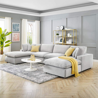 kitchen and dining room sets | CasaFoyer Commix | Luxurious Sectional Sofa | Stain-Resistant Velvet | Plush Comfort | Solid Wood Construction | 6-Piece Set | Light Gray | casafoyer.myshopify.com