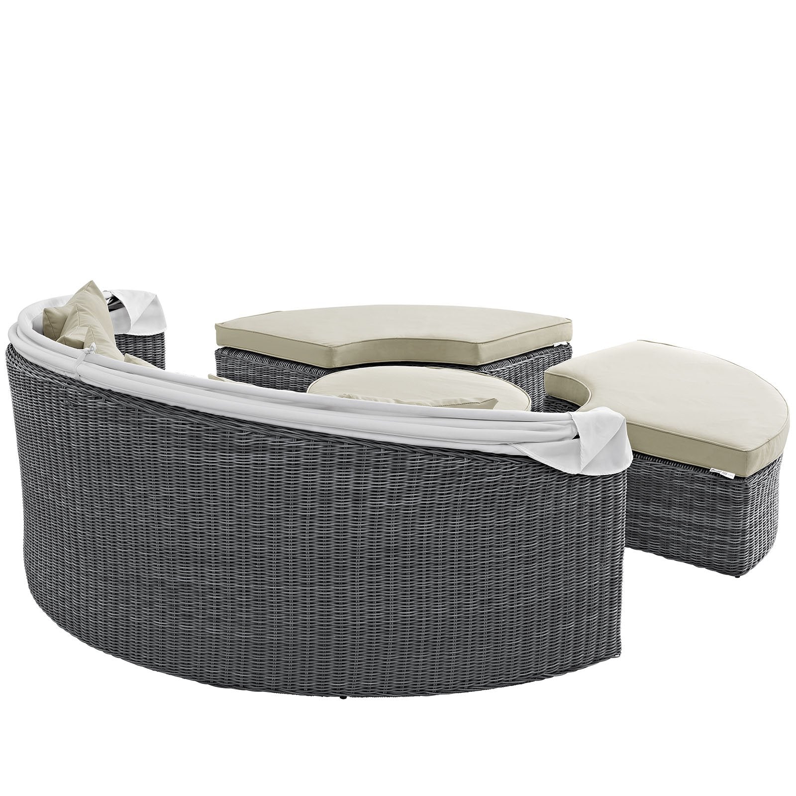 executive chairs | CasaFoyer Summon Outdoor Patio Sectional Daybed | Retractable Canopy | Antique Canvas Beige | casafoyer.myshopify.com