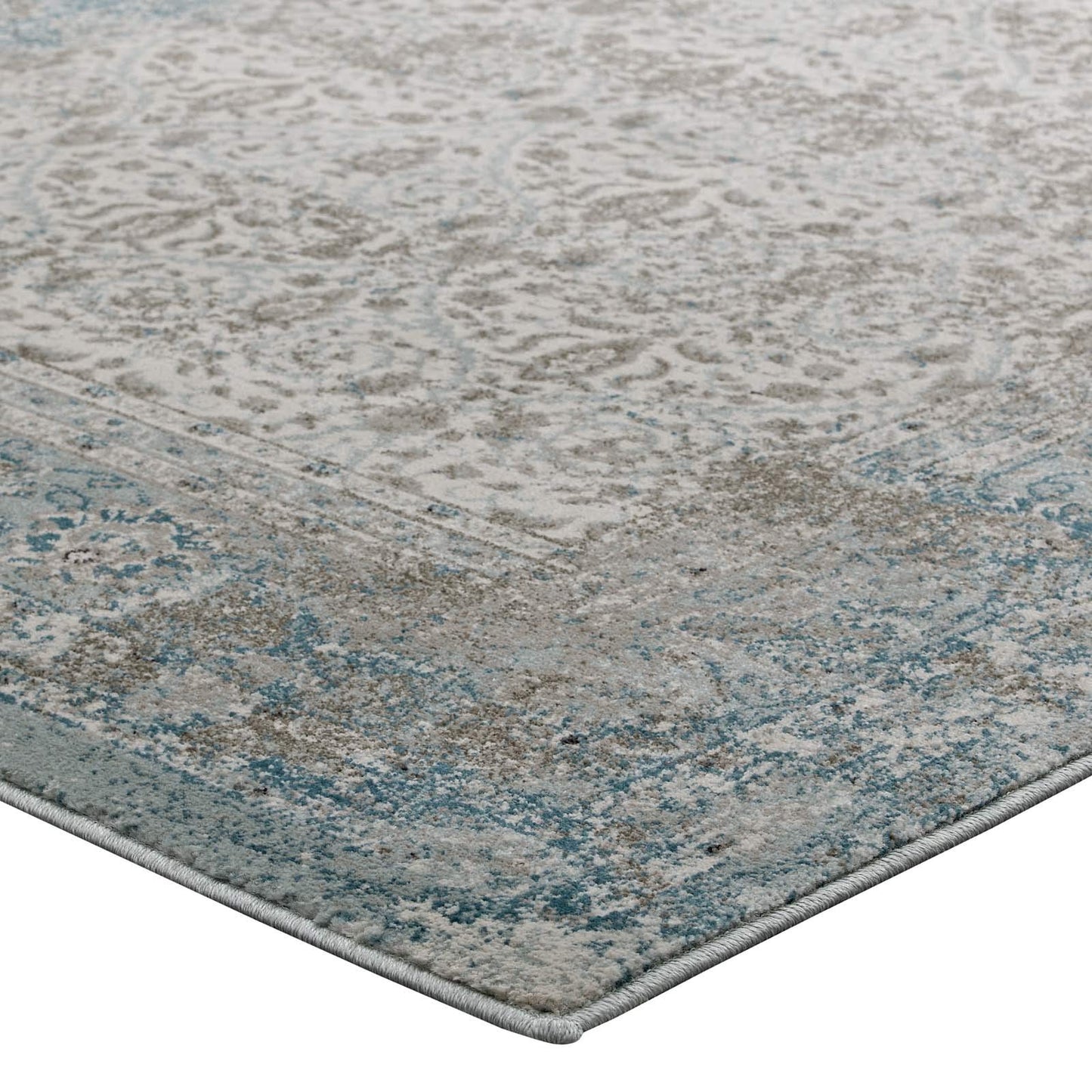 Carpet & Rugs | CasaFoyer Dilys Distressed Vintage Floral Lattice Area Rug | Teal/Brown/Beige | 8x10 | Stain Resistant | Non-Slip | Easy to Clean | casafoyer.myshopify.com
