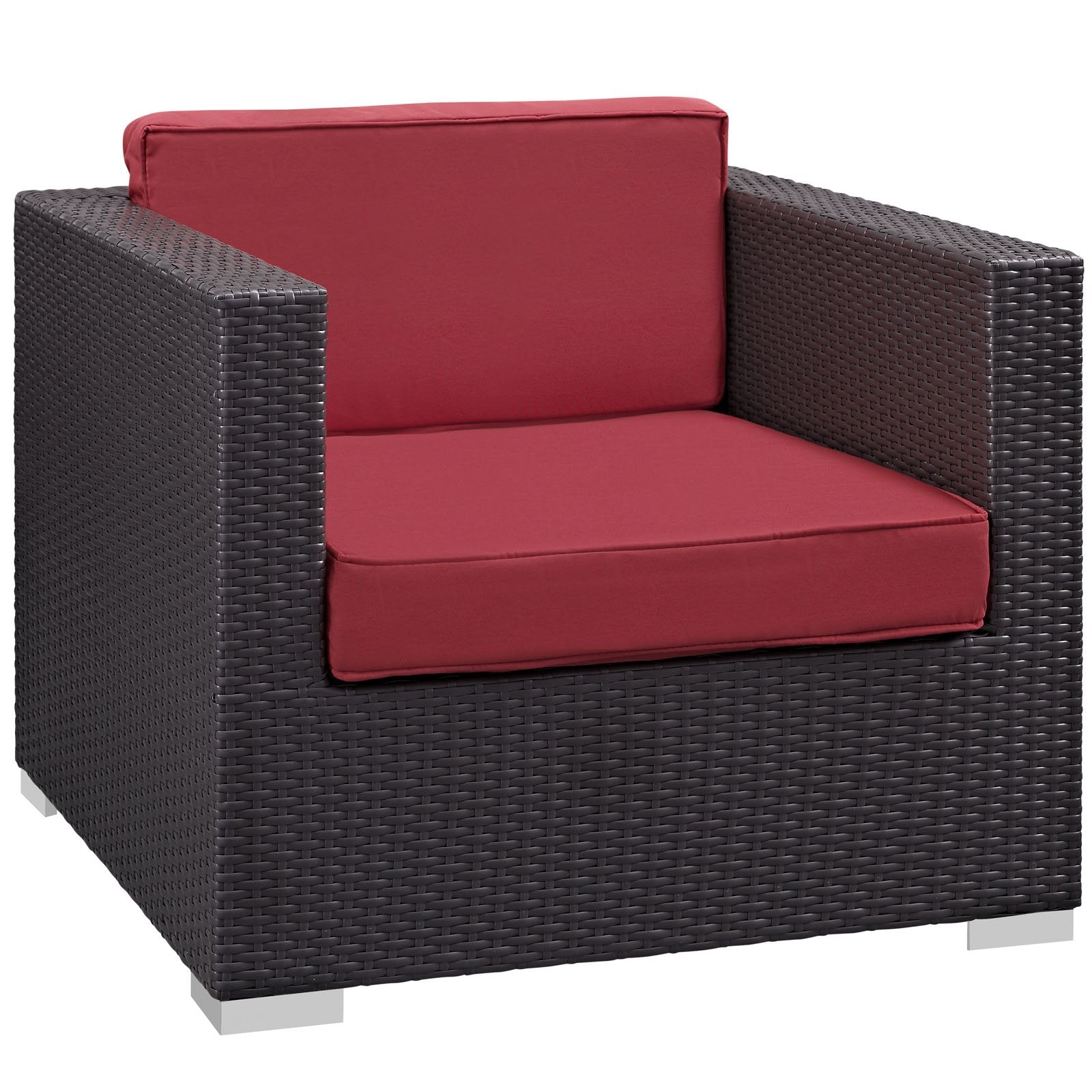 Patio Furniture Sets | Convene Outdoor Sectional Set | Synthetic Rattan | Aluminum Frame | All-Weather Cushions | Patio Lounge Armchair & Ottoman | Poolside Gathering | casafoyer.myshopify.com